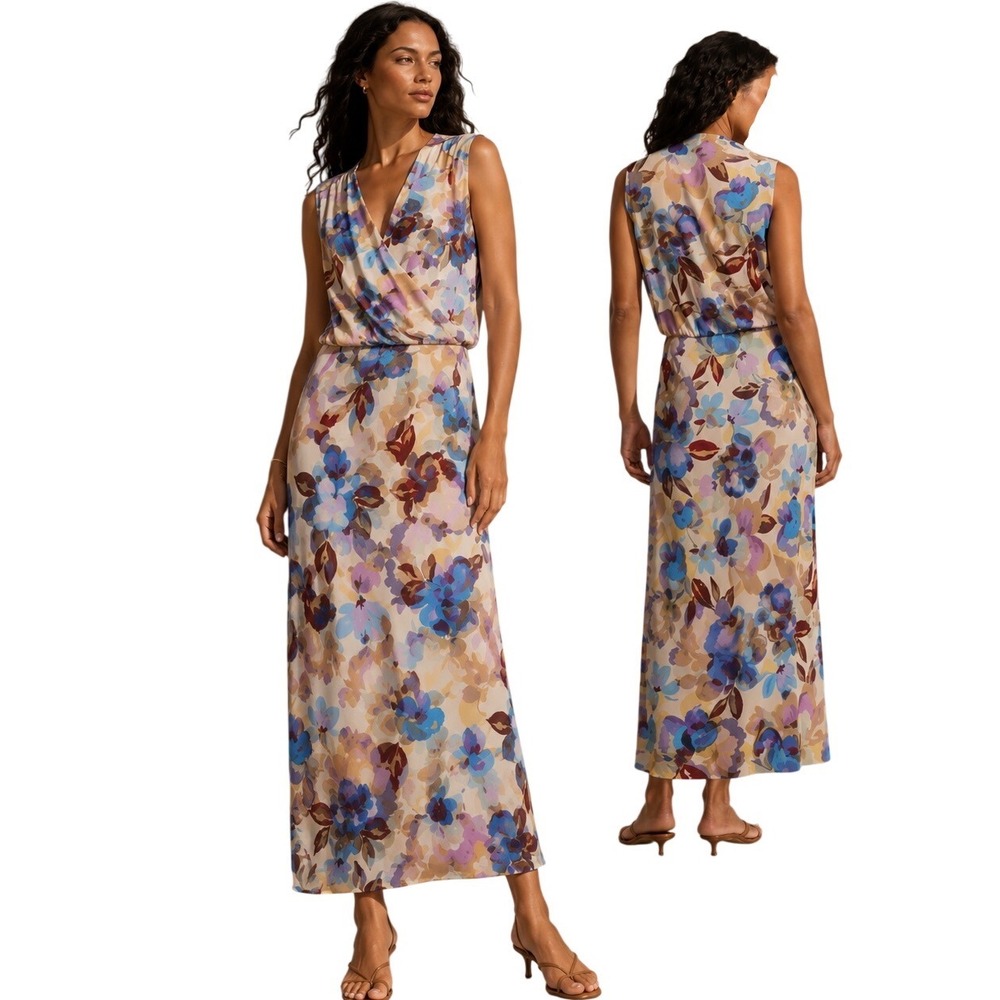 Favorite Daughter Nita Maxi Dress Winter Bloom Sleeveless V-Neck Size M NWT